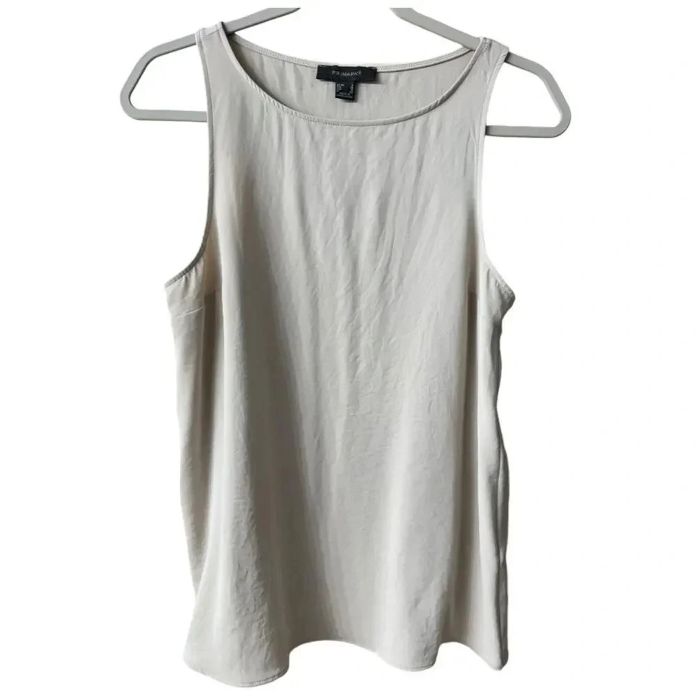 Cream White Sleeveless Tank Business Casual Size 4‎ Basic, layering Top
